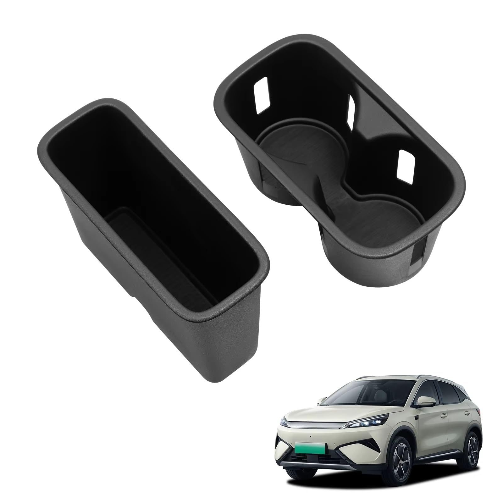 Consolle Portabevande Compatibile Con BYD Per YUAN PLUS 2025 2026 Centro Portabicchieri Portaoggetti Scatola Di Immagazzinaggio Ammortizzante Accessori Per Interni Auto 2 Pezzi