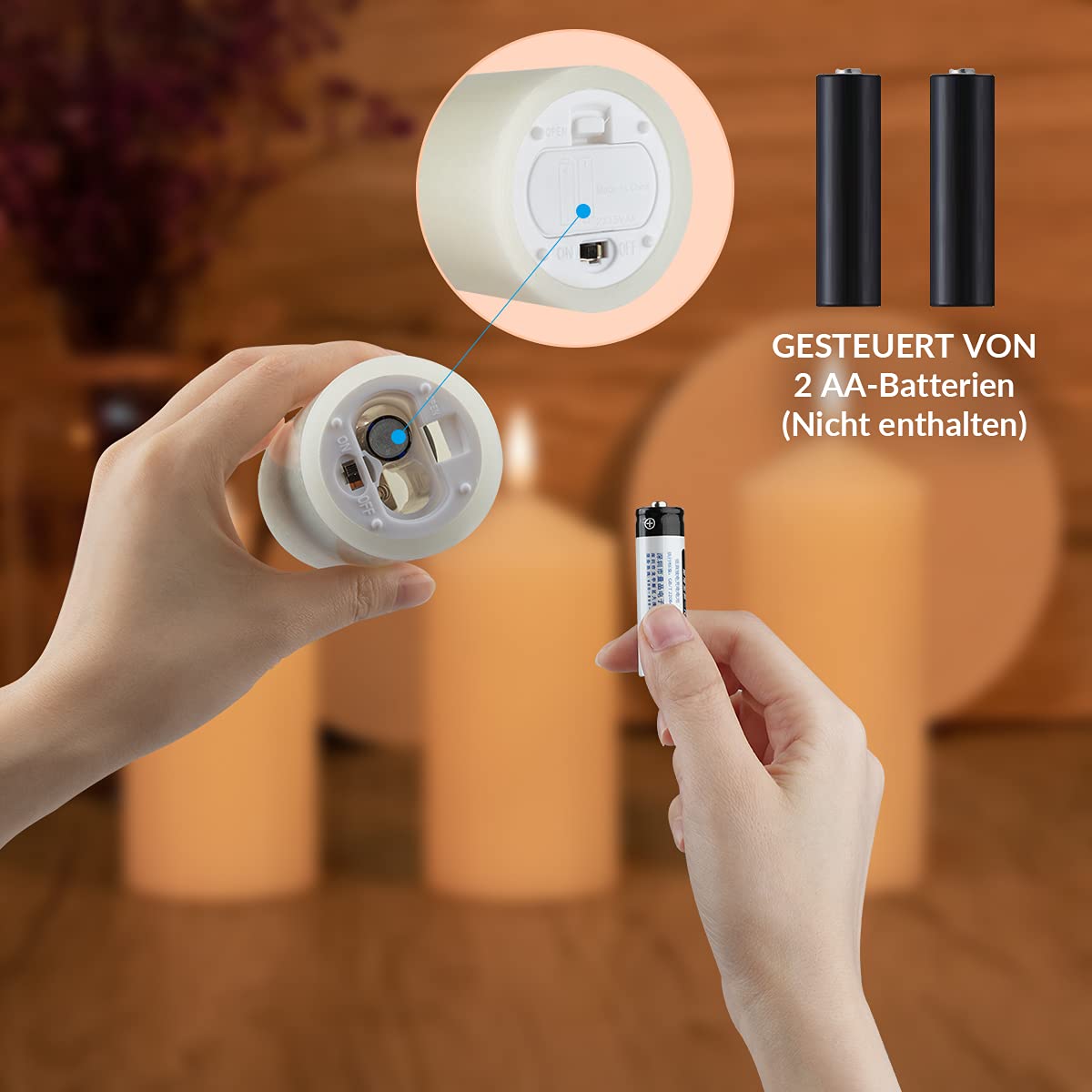 Bougie LED Flamme Vacillante Lot De 3, Bougies à Piles En Verre Avec Télécommande Et Minuteur