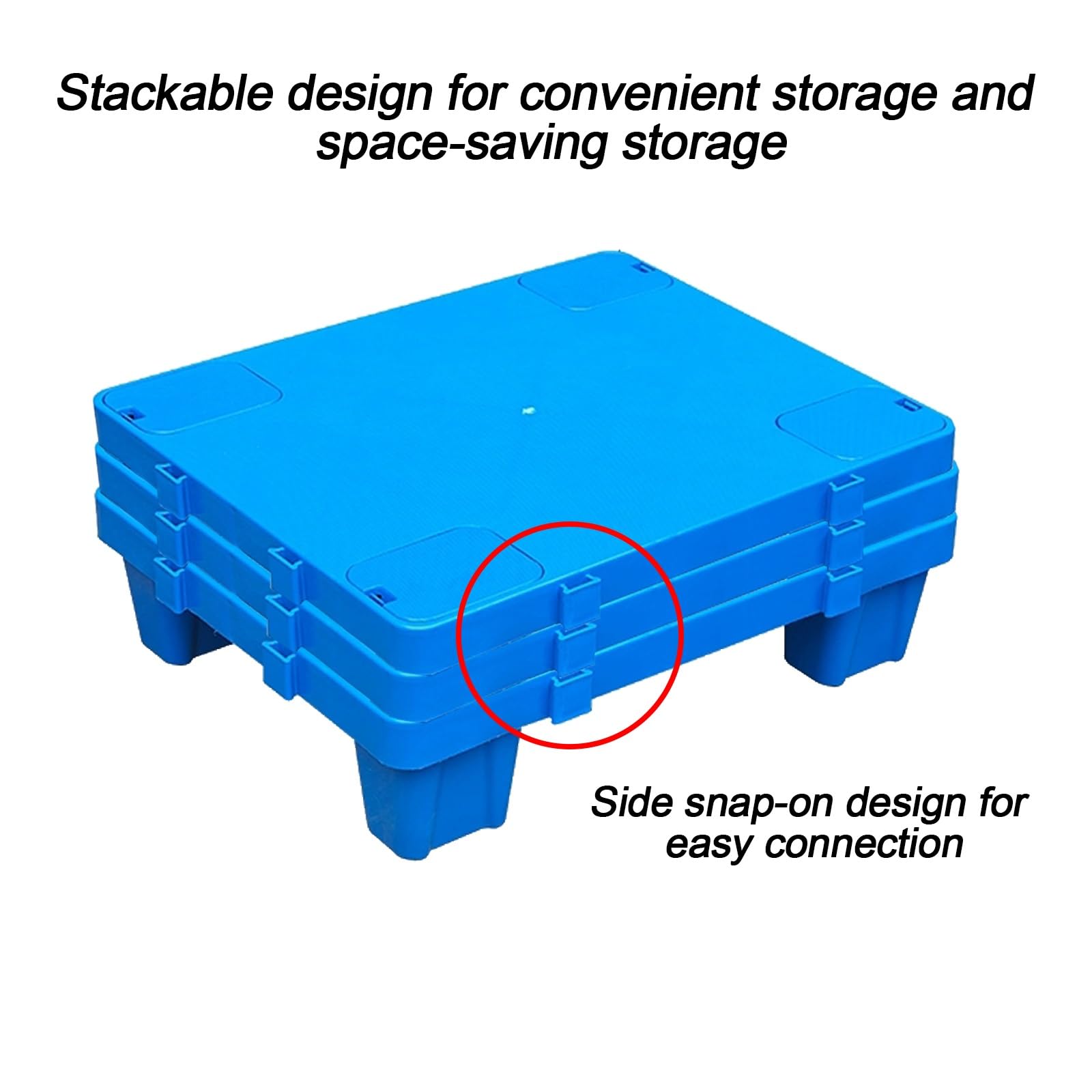 Pallet impilabili ad incastro in plastica resistente, per cantina, garage e magazzino, capacità di carico 40,6 x 30,5 x 12,7 cm, soluzione salvaspazio