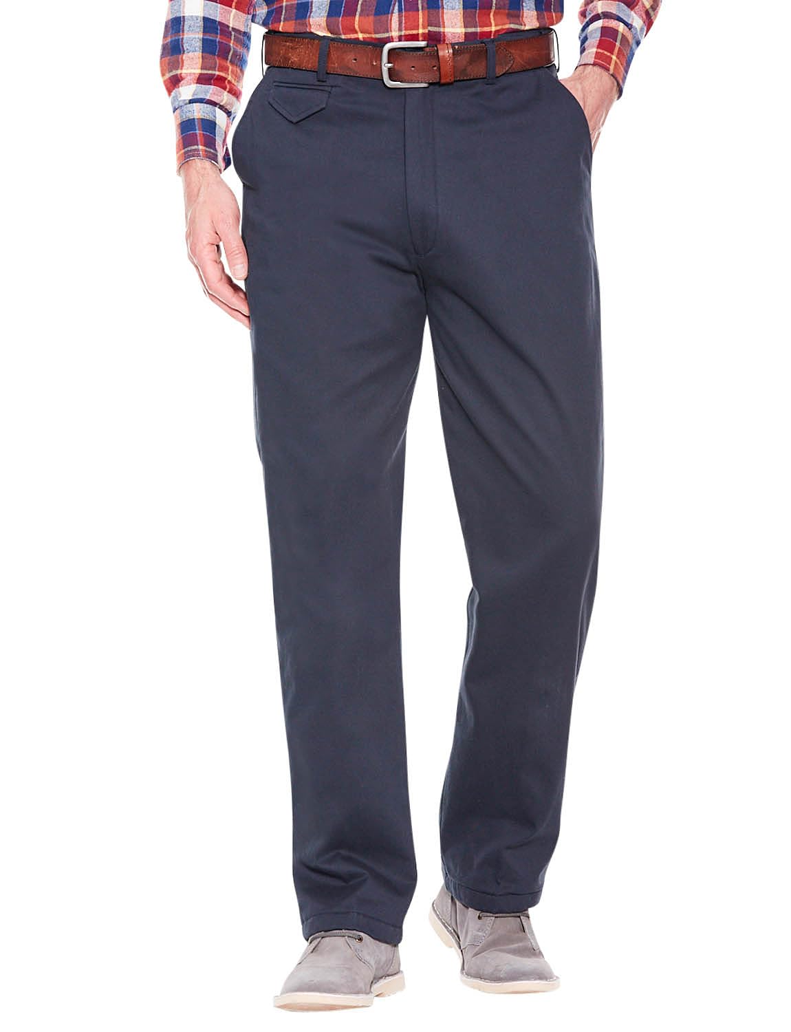 Pegasus Men's Fleece Lined Chino Trousers Cosy, Sharp and Smart Casual Pants for Your Comfort Navy 36W / 31L