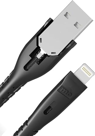 Mobile Outfitters - Anchor Cable USB-A to Lightning - Heavy Duty Charger - iPhone and iPad Charger - 1.5m - 30x Stronger Than Original Cables, Ideal Length, Withstands 180,000+ Bends