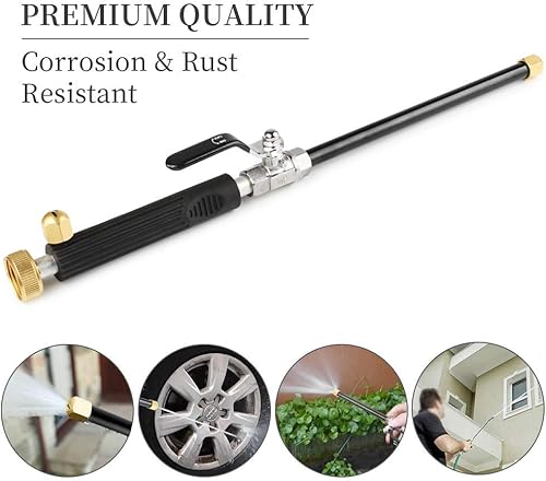 Miniatura 6 de Pistola portátil Hydro Jet de alta presión para lavadora a presión, extensión de varita, pistola de lavado a presión con 2 boquillas de manguera,