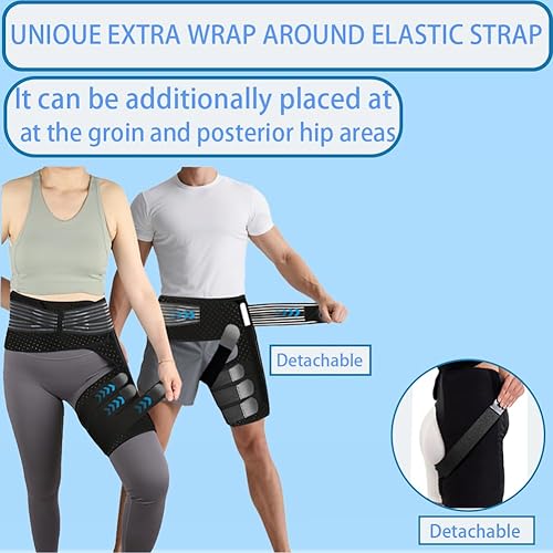 Miniatura 3 de Soporte de cadera de ciática para mujer, manga de compresión de muslo  Dispositivo de alivio del dolor de ciática de cadera  Manga de compresión de