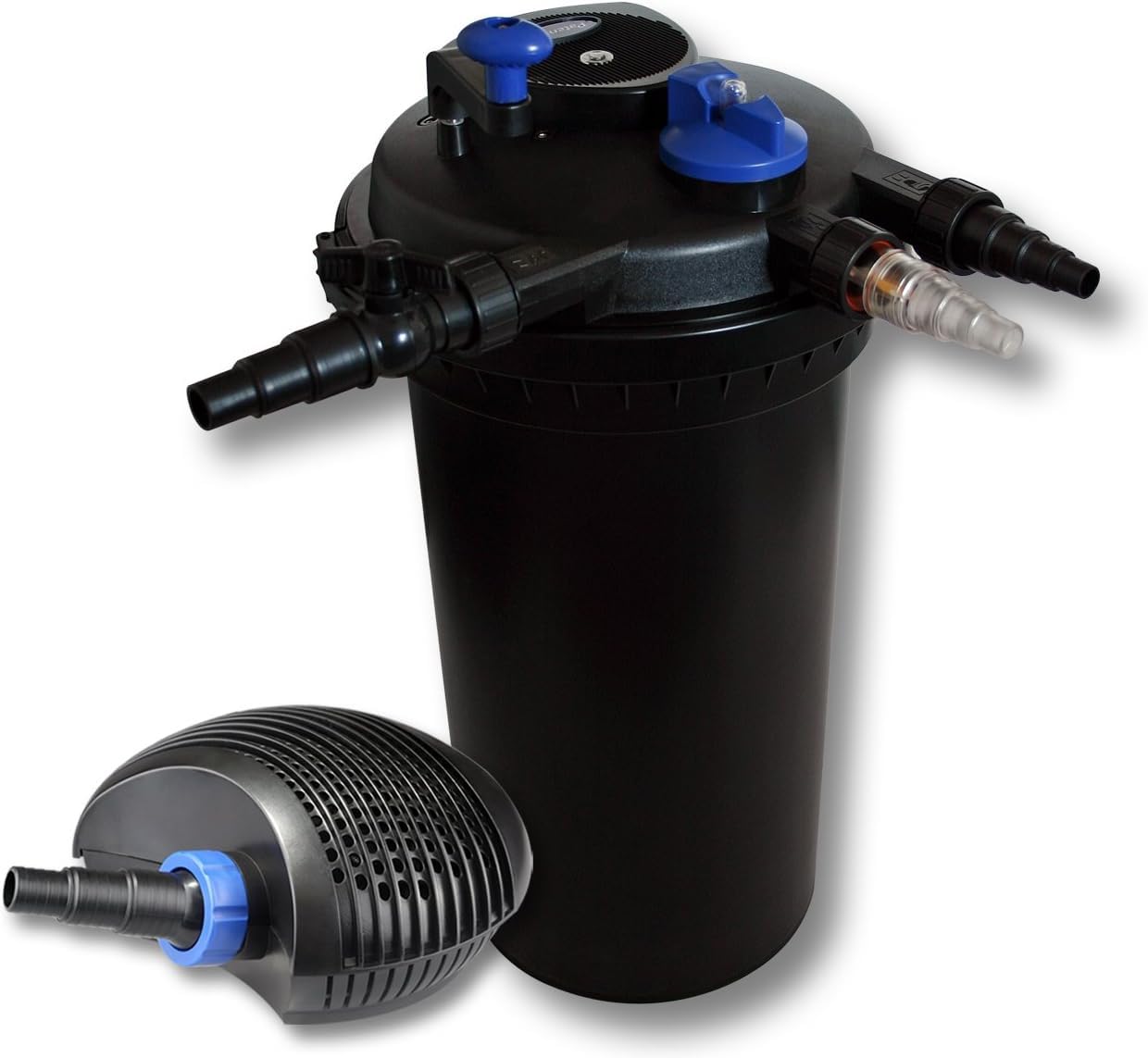 SunSun Komplettset: CPF-15000 Teichdruckfilter bis 30000 L mit 18 Watt UV-C Teichklärer, CTF-6000 SuperECO Teichpumpe 6000l/h 40W