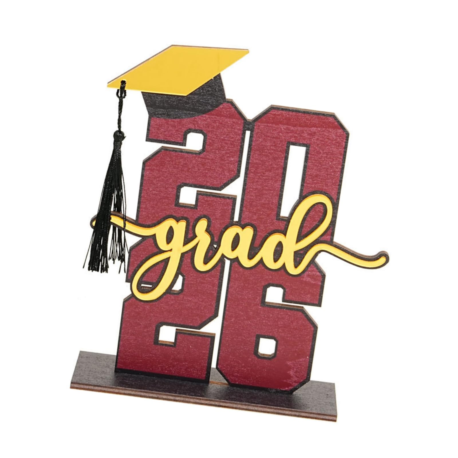2026 Graduation Decorations Class of 2026 Congrats Grad Wooden Table Centerpieces Graduate Table Signs 5.9×7.9inches Congrats Grad Wooden Sign Graduation Toppers