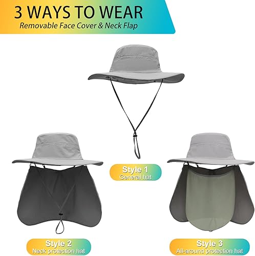 Miniatura 3 de Surblue Sombrero de pesca con solapa para el cuello, protección UV, protección UV, UPF50+