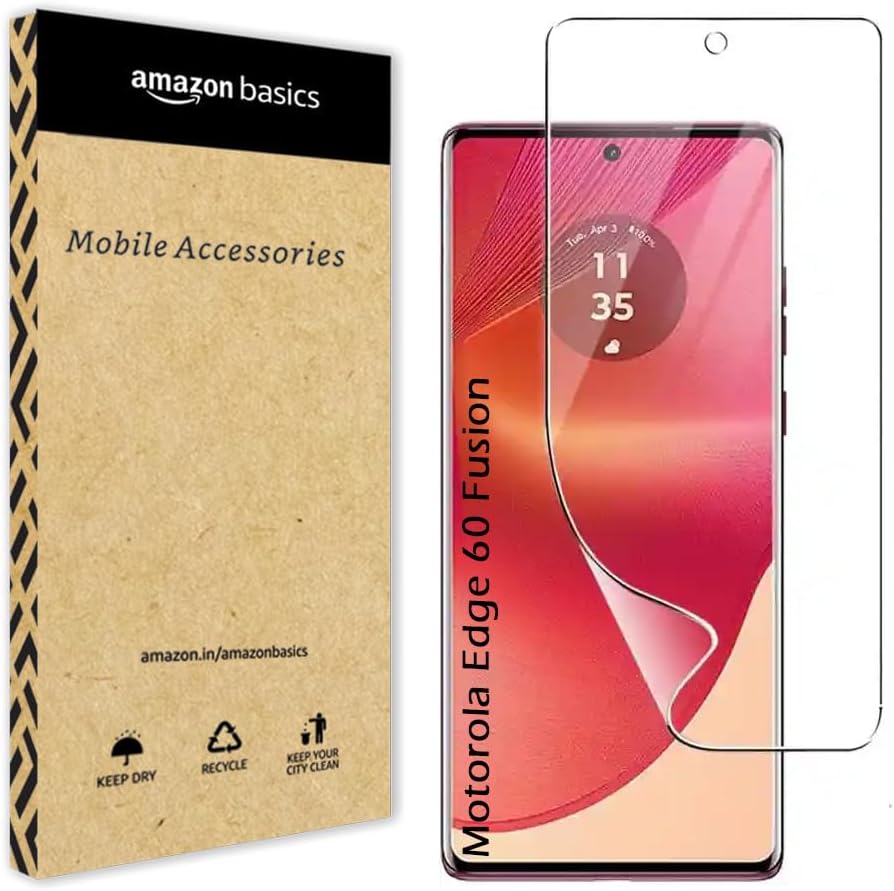 Amazon Brand - Solimo Acrylic Screen Guard for Moto Edge 60 Fusion 5G |Edge to Edge Full Screen Coverage with Easy Installation Kit Clear