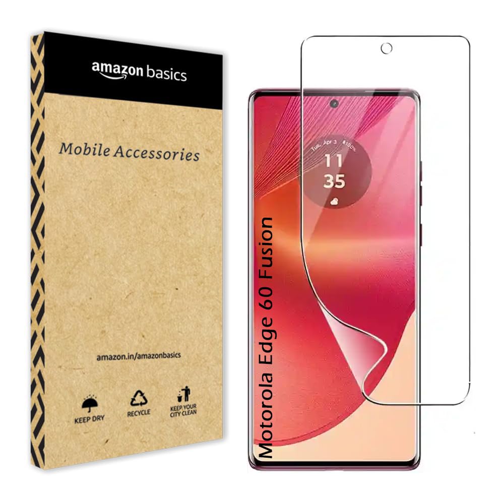 Amazon Brand - Solimo Acrylic Screen Guard for Moto Edge 60 Fusion 5G |Edge to Edge Full Screen Coverage with Easy Installation Kit Clear