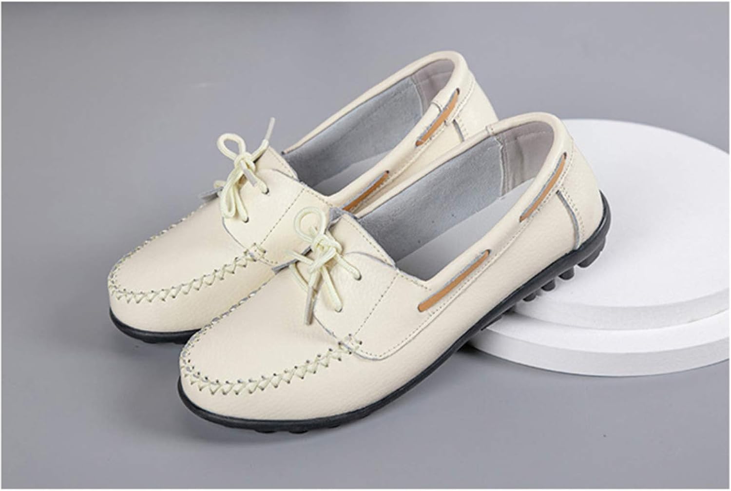 [PANLON] レディース モカシン ローファー パンプス フラットシューズ スリッポン 歩きやすい リボン 柔らか 履きやすい