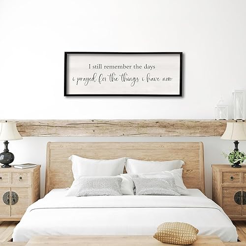 Miniatura 7 de Letrero con texto en inglés "I Still Remember the Days I Prayed" de 32 x 12 pulgadas, decoración de pared grande para sala de estar, placa enmarcada