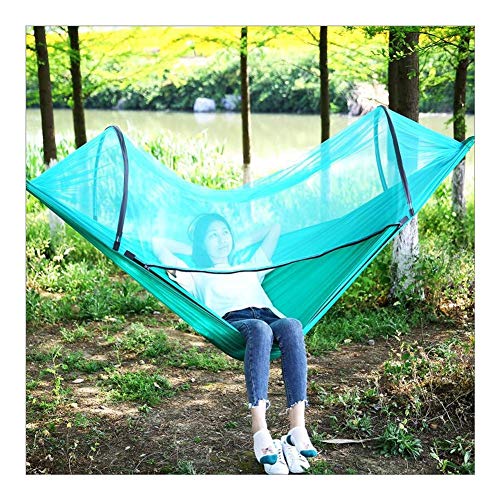 Preisvergleich Produktbild LJJOO Camping Hängematten-Leichtbaudoppelhängemat... Camping Schaukel Betten, tragbare Hängematten Indoor, Outdoor, Wandern, Camping, Wandern, Reisen, Hinterhof, Strand (Color : Blue)