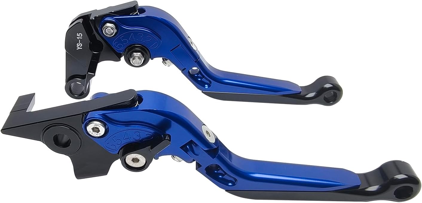 Brake Clutch Lever Set Replacement for Yamaha MT07 FZ07 14-25 / MT10 FZ10 16-21/ MT-09 SR FJ-09 FZ-09 Tracer 15-20 Aluminum Adjustable Extendable Motorcycle Handlebar Levers (Blue)