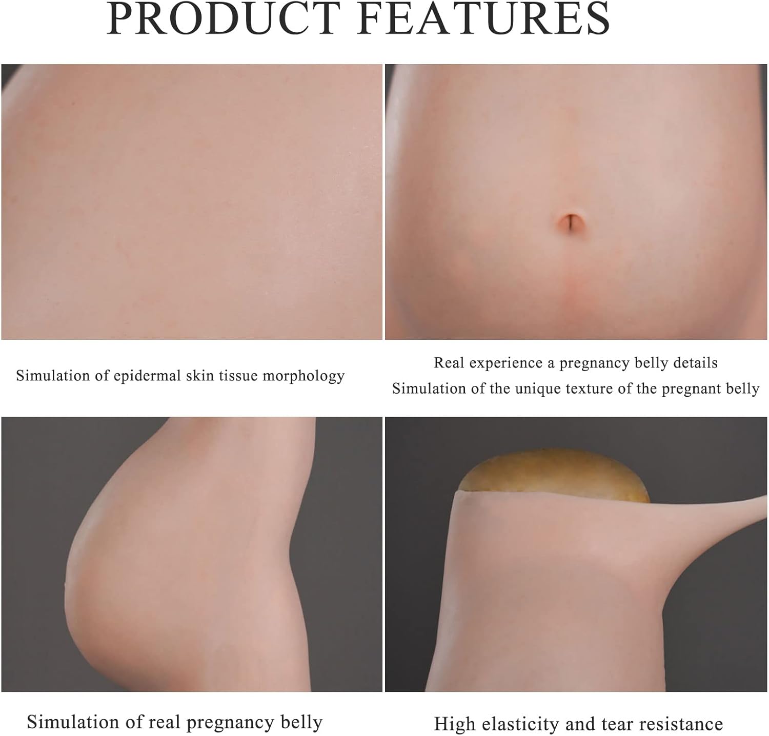 Silicone Pregnant Belly Fake Pregnancy Belly Realistic Artificial Tummy Belly for Actor Performance Maternity (Brown June)