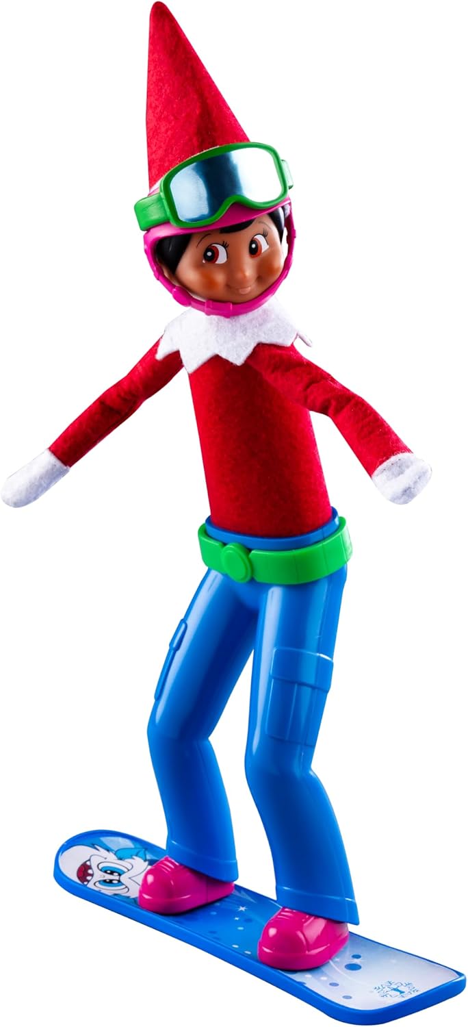 The Elf on the Shelf MagiFreez Swish and Sleigh Snowboard Set - Snowboard Elf Standing Pants and Gear - Scout Elf Not Included