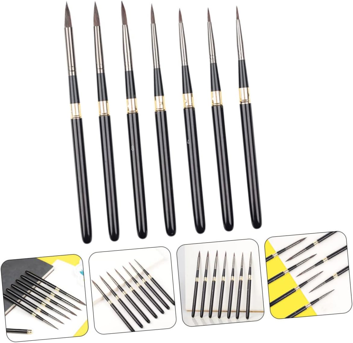 STOBOK 7pcs Line Drawing Pens Premium Watercolor and Oil Painting Brushes for Fine Detail Student Painting and School Art Projects