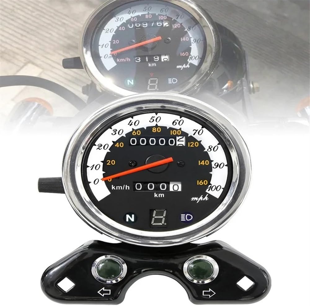 Motorcycle Odometer Gauge Motorcycle Gauge Assembly for GN CG125 Retro Modified Tachometer Digital Interface Fuel Gauge Tachometer Accessories