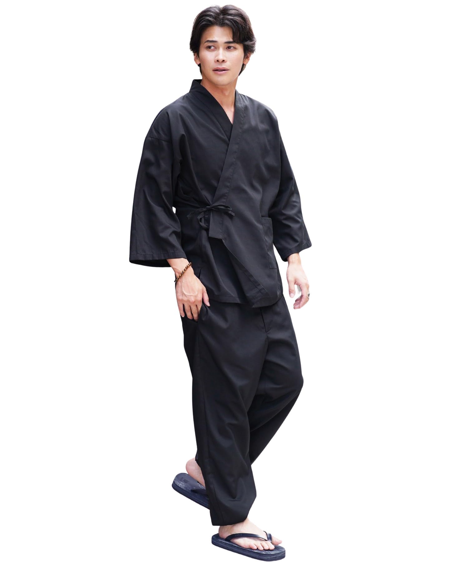 Jiggys Shop Work Clothes, Washable, Kimono, Cotton, Pajamas, Room Wear, One Mile Loungewear, Sleepwear, Plain, Spring, Summer, Autumn, Winter, All Seasons, Adults, Men, Black, Navy, Brown, Simple : Cl