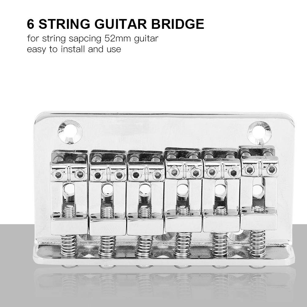 Mostek gitarowy, 6-strunowy metalowy sztywny mostek strunowy z 5-częściowymi śrubami do gitary elektrycznej