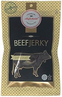 Aufschnitt Grass Fed Beef Jerky - Low Sodium, Certified Kosher - Made in USA - Keto & Halal Friendly - 1 Pack, Original
