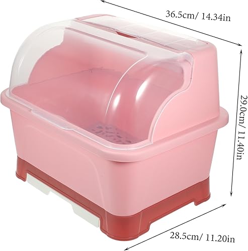 Miniatura 2 de Luxshiny Escurridor de vajilla con tapa de cocina, escurridor de platos, organizador de cubiertos, soporte para palillos, escurridor de platos