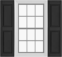 Vista 21 de Persianas de vinilo de panel elevado (1 par) 12 x 31 pulgadas - Cielo nocturno azul marino Persianas exteriores Incluye accesorios de montaje