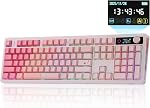 EPOMAKER TH108 V2 PRO Wireless Gaming Keyboard with TFT Screen&Knob, 10000mAh, RGB, 2.4Ghz/BT/USB-C, PBT Keycap, Custom Driver, Full Size Wireless Mechanical Keyboard (Blue, Sea Salt Silent)