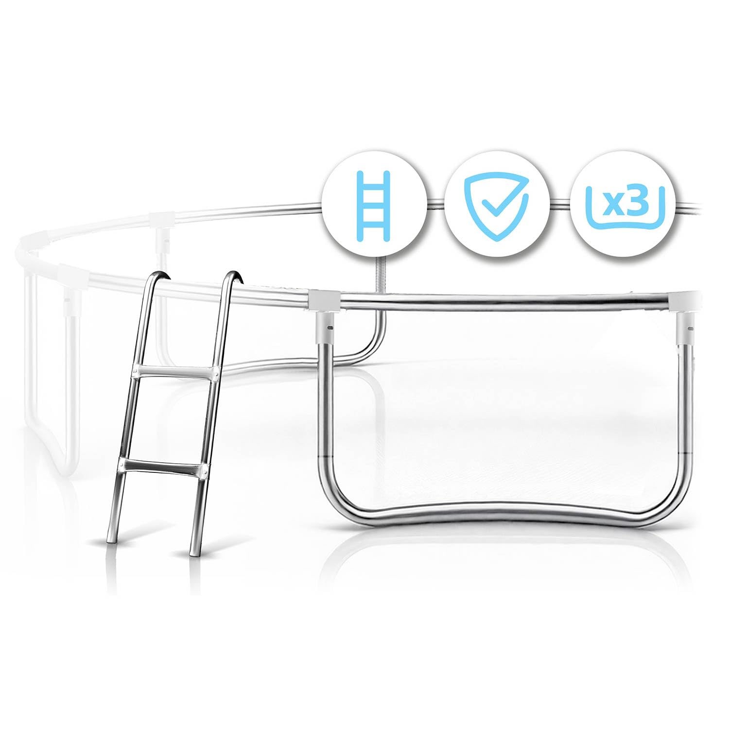 Neo-Sport Trampolin Outdoor Kinder Gartentrampolin Sicherheitsnetz Innen Leiter Gepolsterte Stangen Wetterfest Rostfrei Belastbar