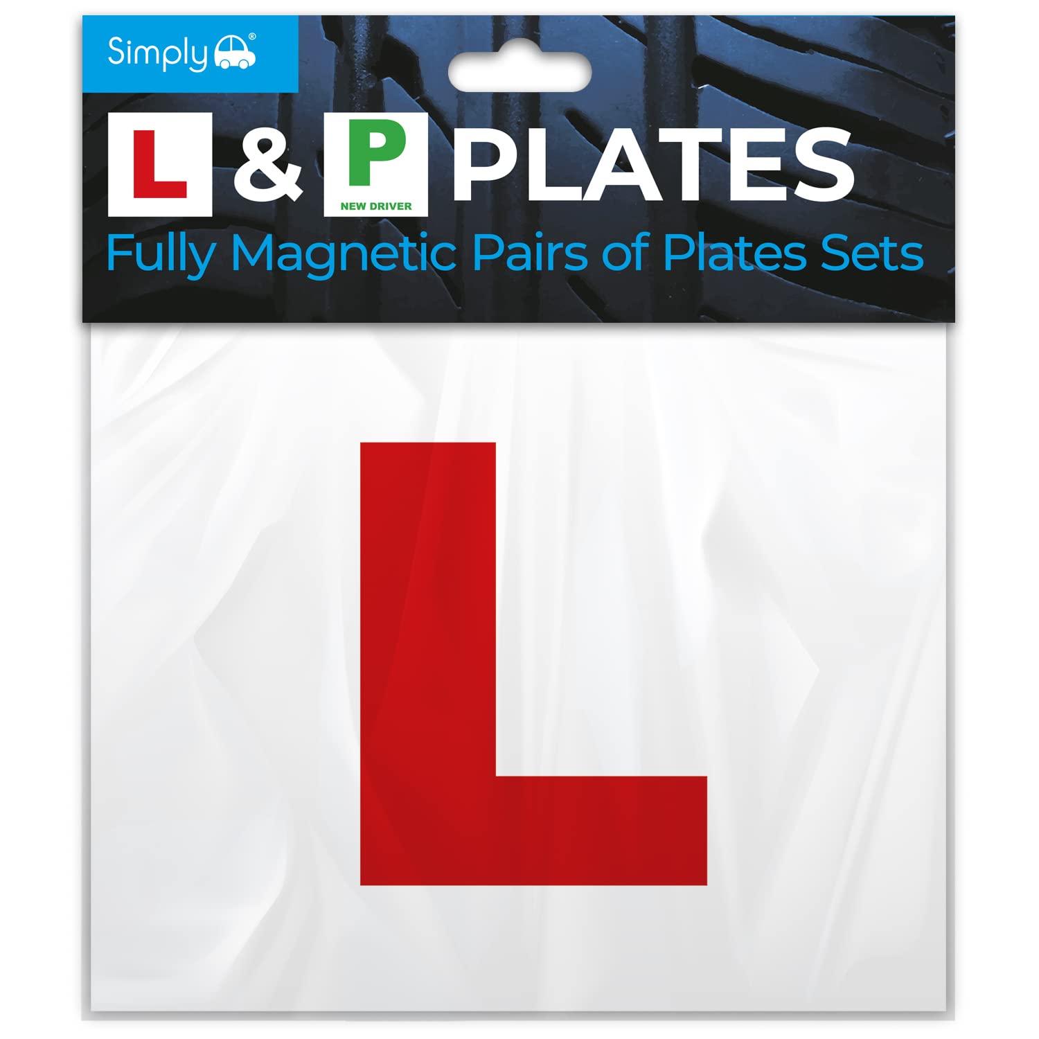 Simply TL5000 Fully Magnetic Car L & P Plates Set for New Drivers, Learner & Passed, Strong Hold, Easy to Move, UK Road Legal (L & P Plates)