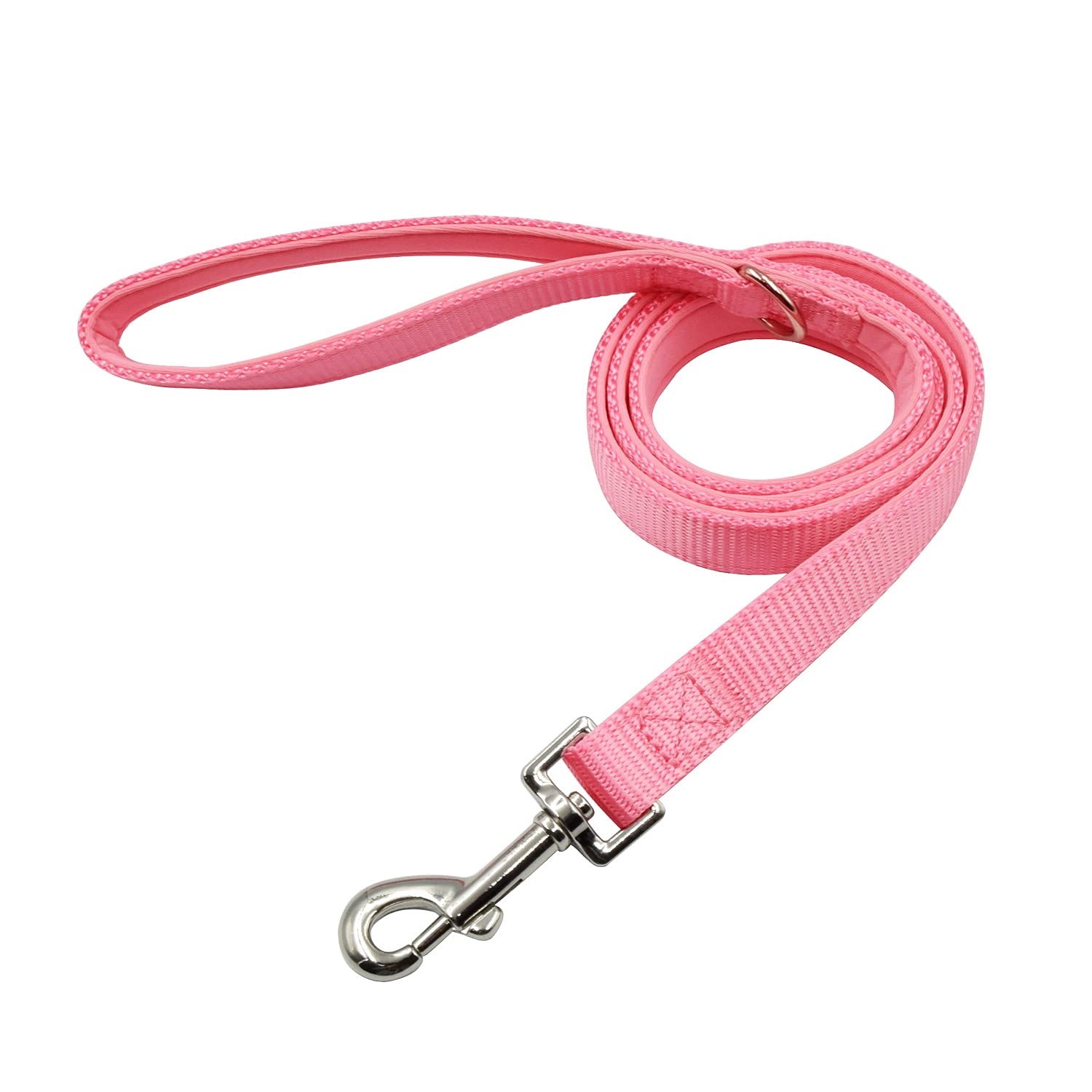 Olahibi Solid Color Durable Nylon Dog Leash with Soft Neoprene Padding for  Small Dogs(S, Light Pink Leash)