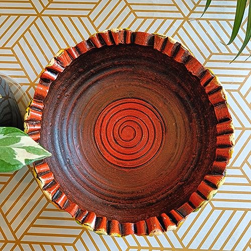 Image of Niyara Handmade Earthenware Clay Decorative Bowl, Urli, Flower Pot (Medium)