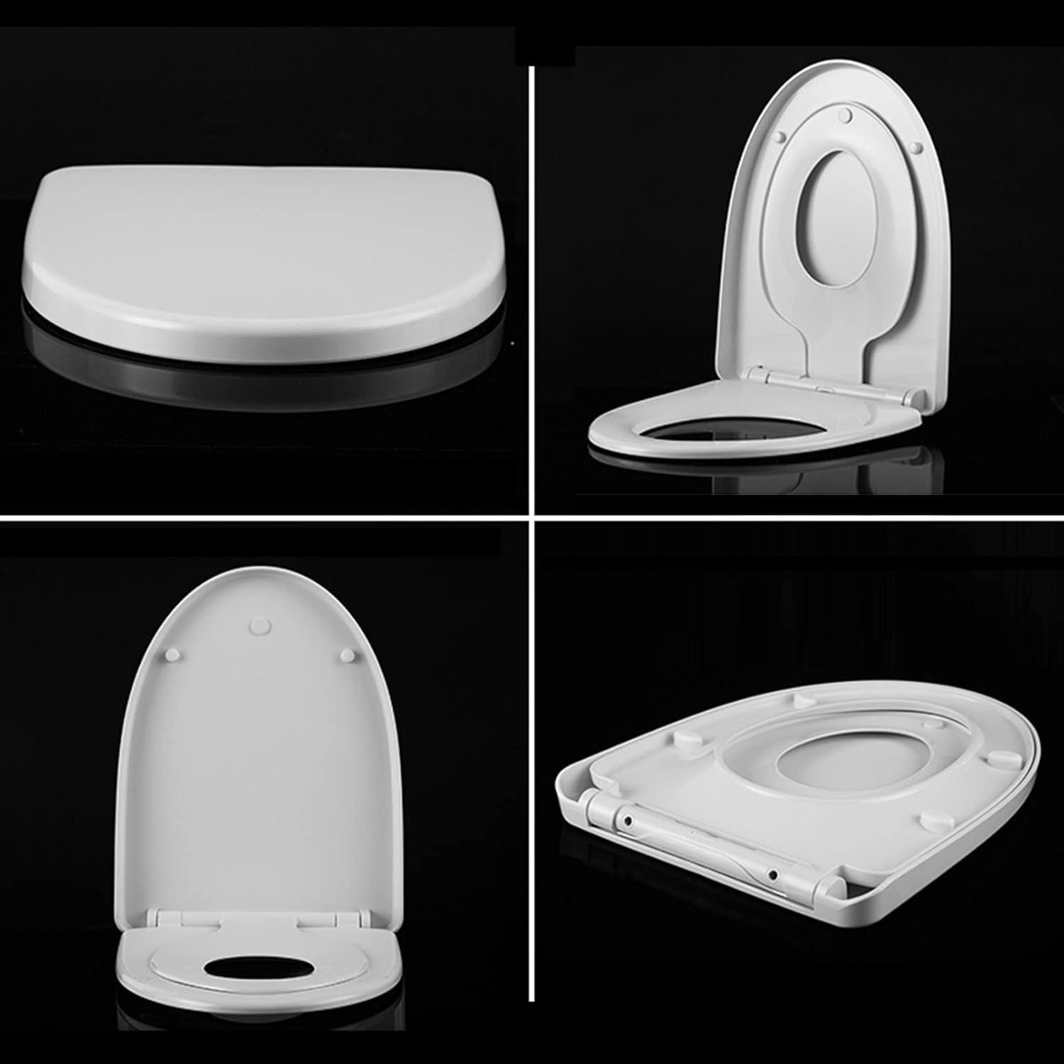 BHBXZZDB Toilet Seat Soft Close White with Small Seat Built-in, Simple Top Fixing Family Toilet Seat Lid with Quick Release Function, Standard Toilet Seats with Adjustable Hinges