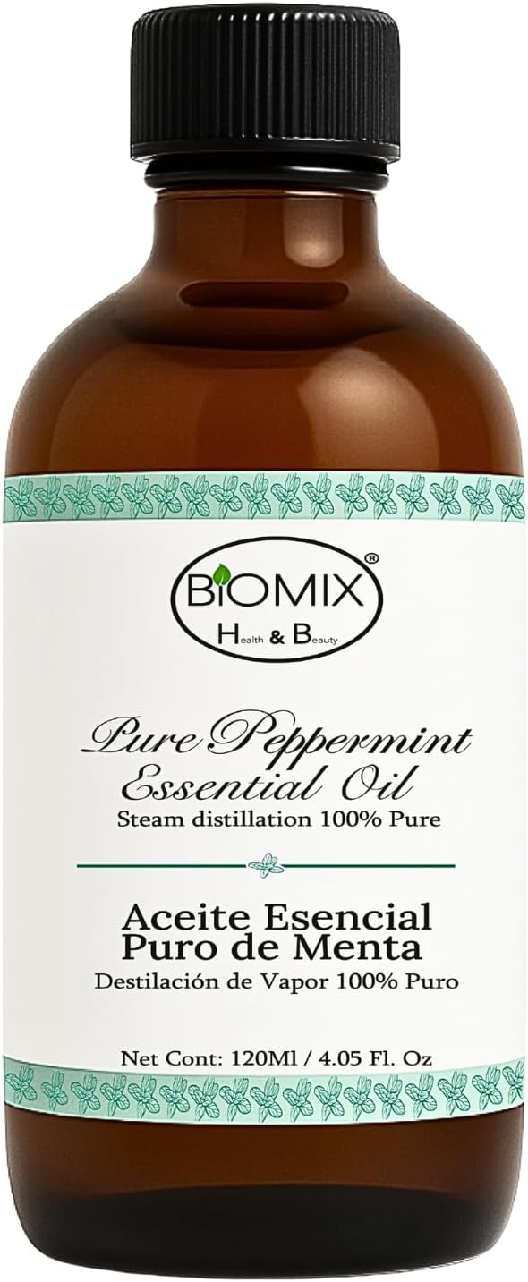 100% Pure Peppermint Essential Oil Food Grade & Therapeutic– Steam Distilled – Aromatherapy, Massage, Scalp & Skin Care – Vegan, Non-GMO, Amber Bottle, 2400 Drops - 120 ML