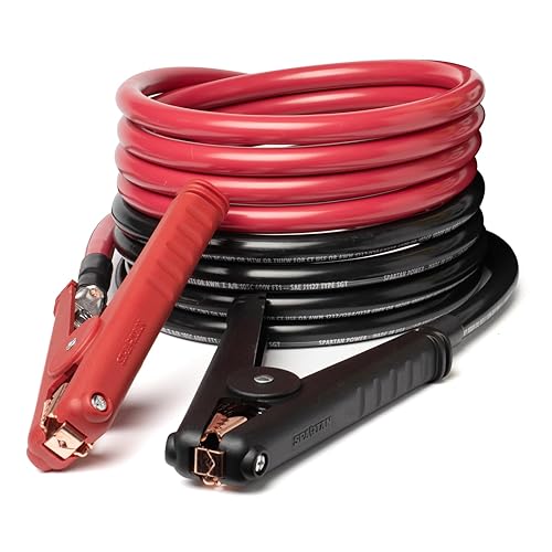 Spartan Power - Juego de cables para pasar corriente de calibre 0 para uso pesado, 10 AWG, hecho en los Estados Unidos Spartan Power - Juego de cables para pasar corriente de calibre 0 para uso pesado, 10 AWG, hecho en los Estados Unidos