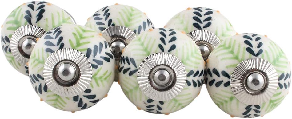 Indian Shelf Pack of 10 Multicolor Dresser Knobs- Ceramic Drawer Knobs- Round Kitchen Cabinet Knobs- Floral Drawer Pulls- Cabinet Knobs- Pull- Kitchen Door Knob- Fancy Cabinet Knobs
