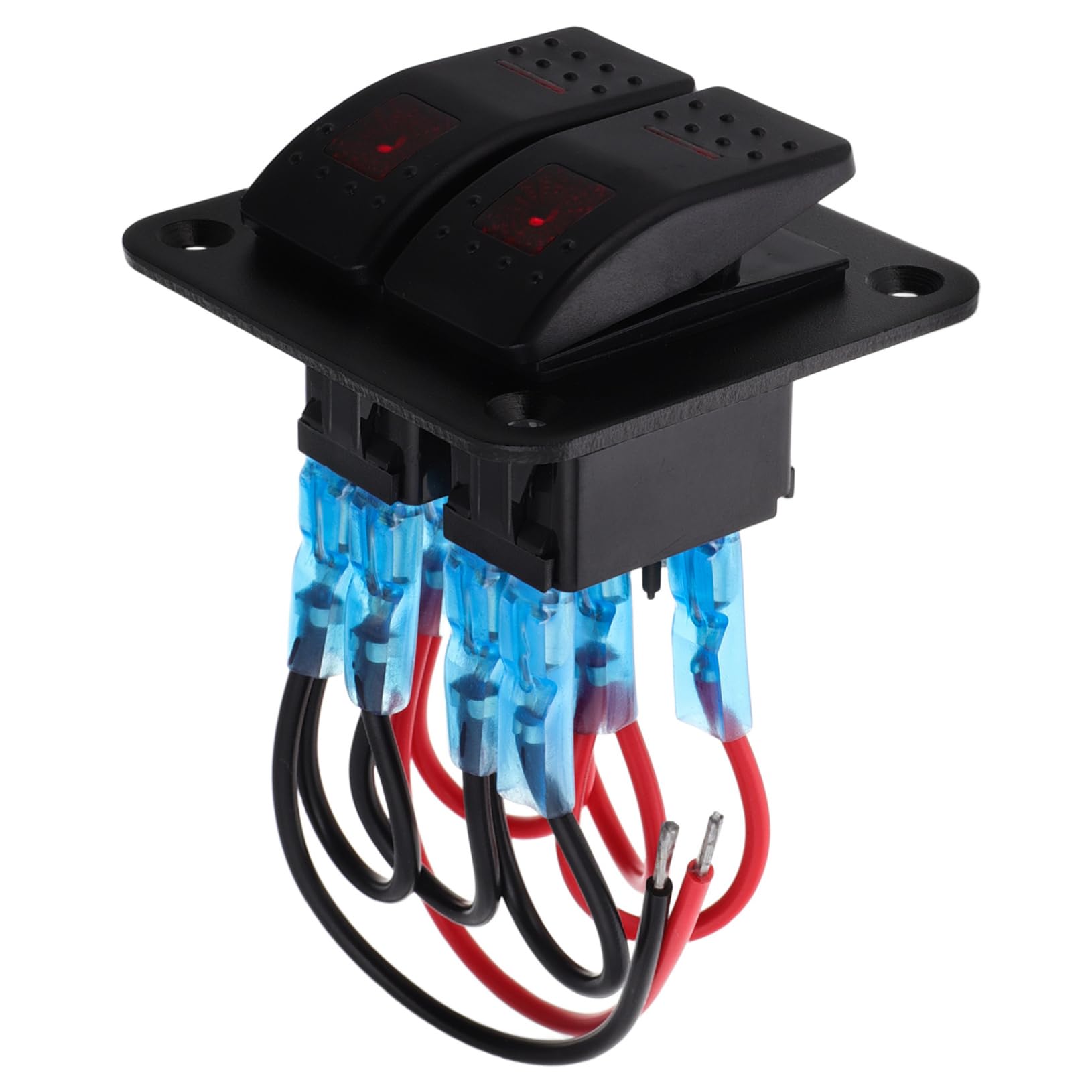 GOOHOCHY Waterproof Marine Boat Toggle Switch Panel Led Backlit 2 Gang Aluminum Automotive Rv Switch for Boat Car