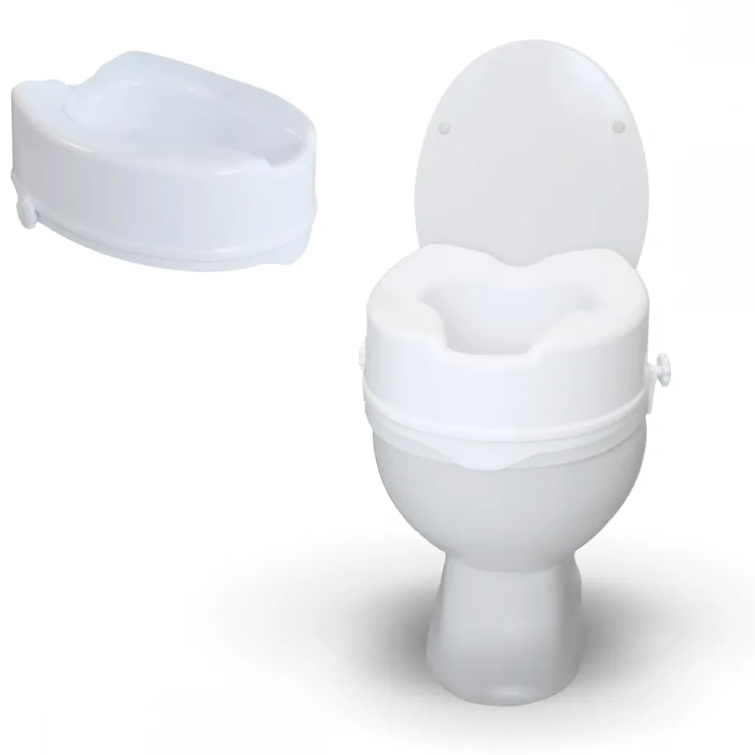 GOVITA - Rialzo WC per Anziani e Disabili, Ausilio Bagno Universale, Alzawater, Sollevatore WC (Altezza di 12 cm)