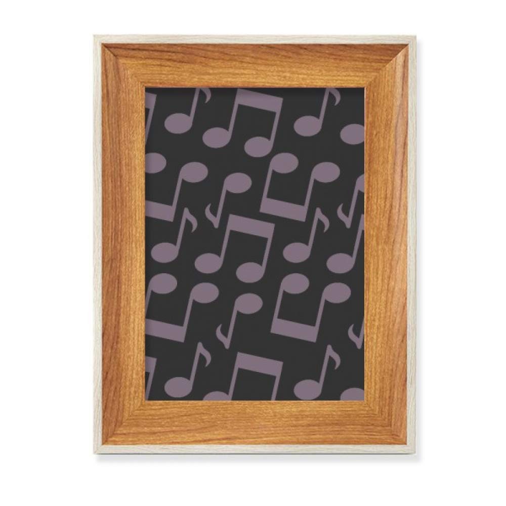 Marco de fotos de madera con notas musicales en morado oscuro y negro multi conjunto