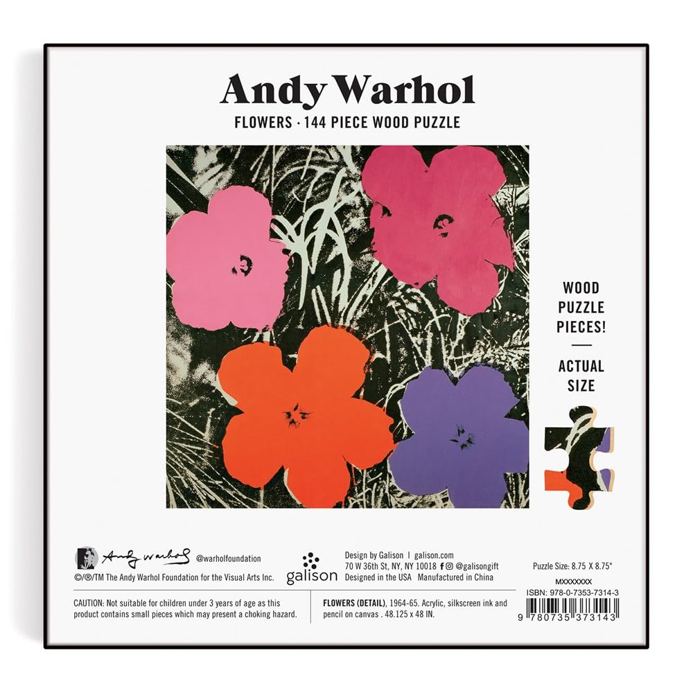 Andy Warhol Flowers 144 Piece Wood Puzzle | Amazon.com.br