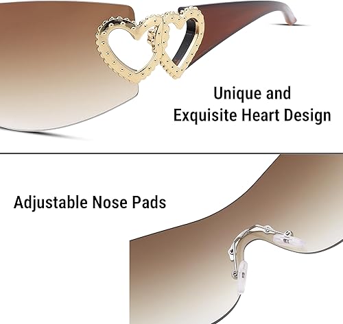 Miniatura 6 de Pro Acme Gafas de sol envolventes sin montura para mujeres y hombres, de gran tamaño, a la moda, gafas de sol futuristas, sombra fresca de moda del