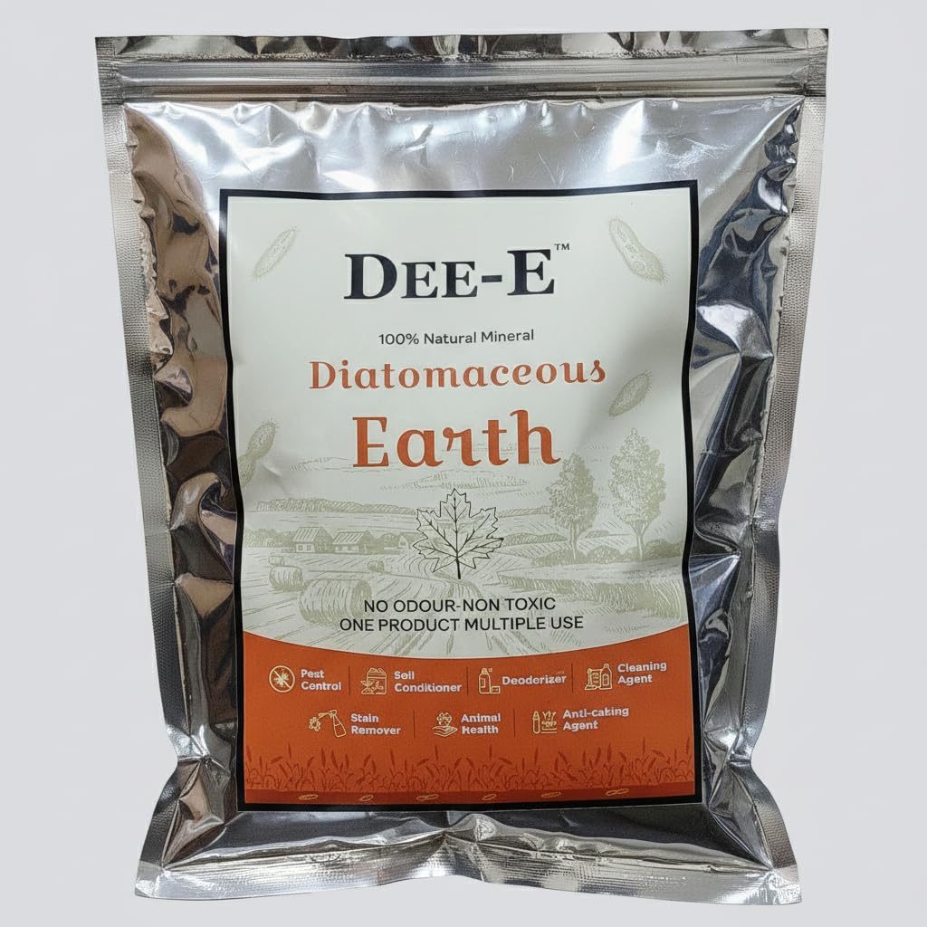 Diatomaceous Earth Powder | 100% Pure Natural Organic | Pest Control Soil Conditioner Cleaning Deodorizer | (1.8 kg, Zip Pack)