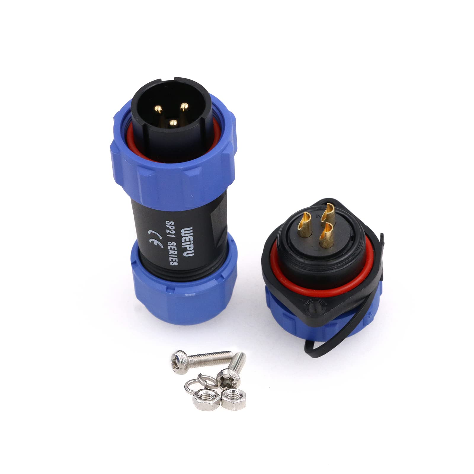 ZBLZGP WEIPU SP21 3 Pin Industrial Plastic IP68 Male Plug Female Socket Waterproof Connector Flange Cable Wire Aviation Connectors SP2110/P+SP2113/S