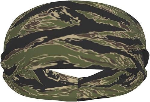 Miniatura 2 de Diademas militares para hombres y mujeres, camuflaje militar de Vietnam, rayas de tigre, camuflaje, bandas deportivas que absorben la humedad, para