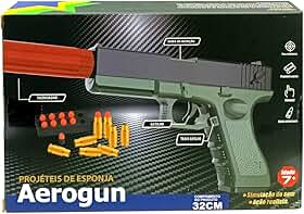 Arminha de Brinquedo Lançador de Dardos e Projeteis Infantil Glock