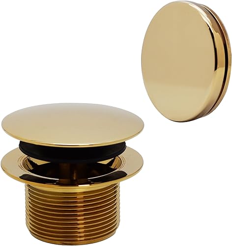 Westbrass Juego de adornos para bañera con punta de hongo con placa frontal flotante, latón pulido, D398RK-01