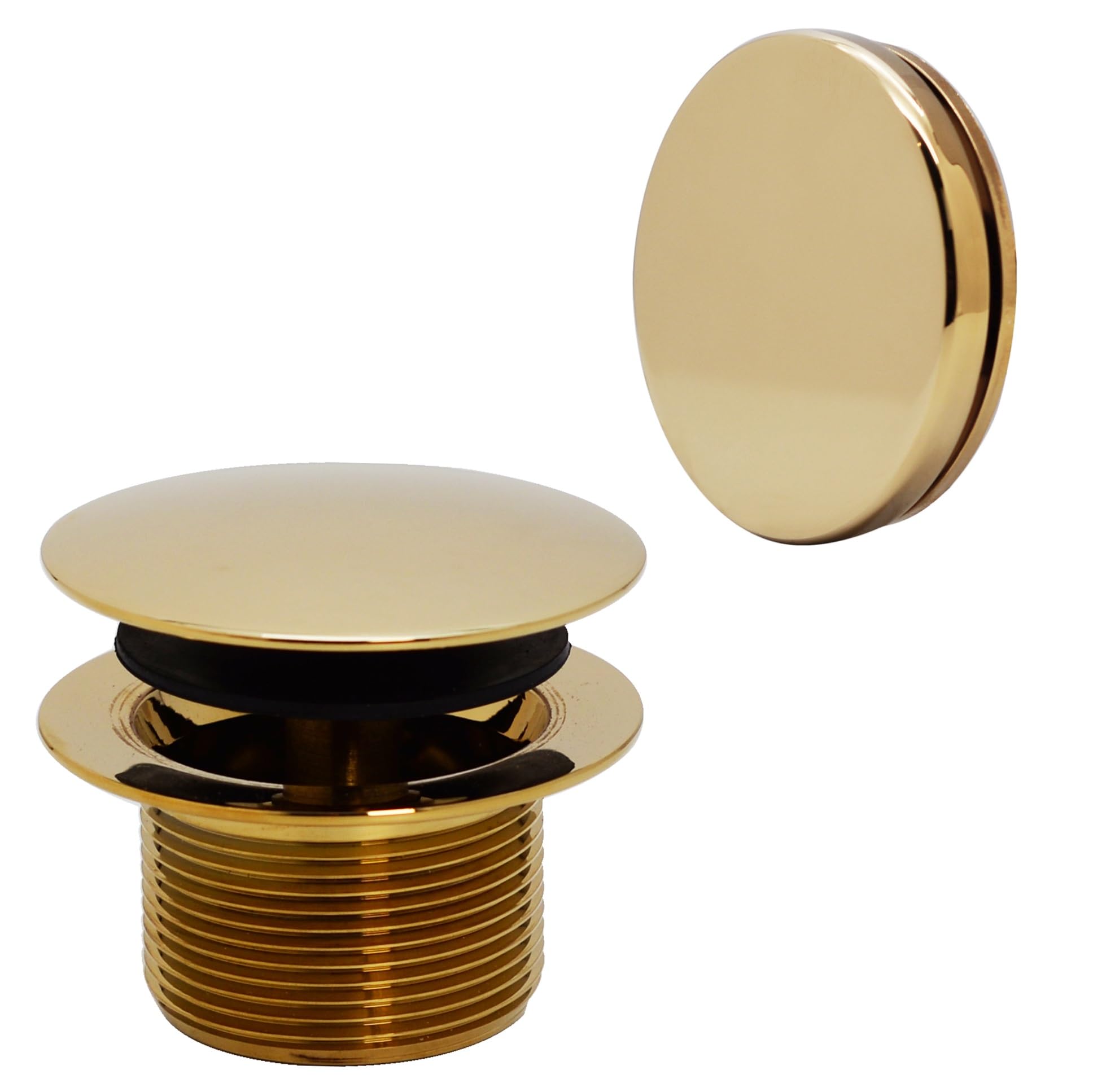 Photo 1 of Westbrass Mushroom Tip-Toe Tub Trim Set with Floating Faceplate, Polished Brass, D398RK-01