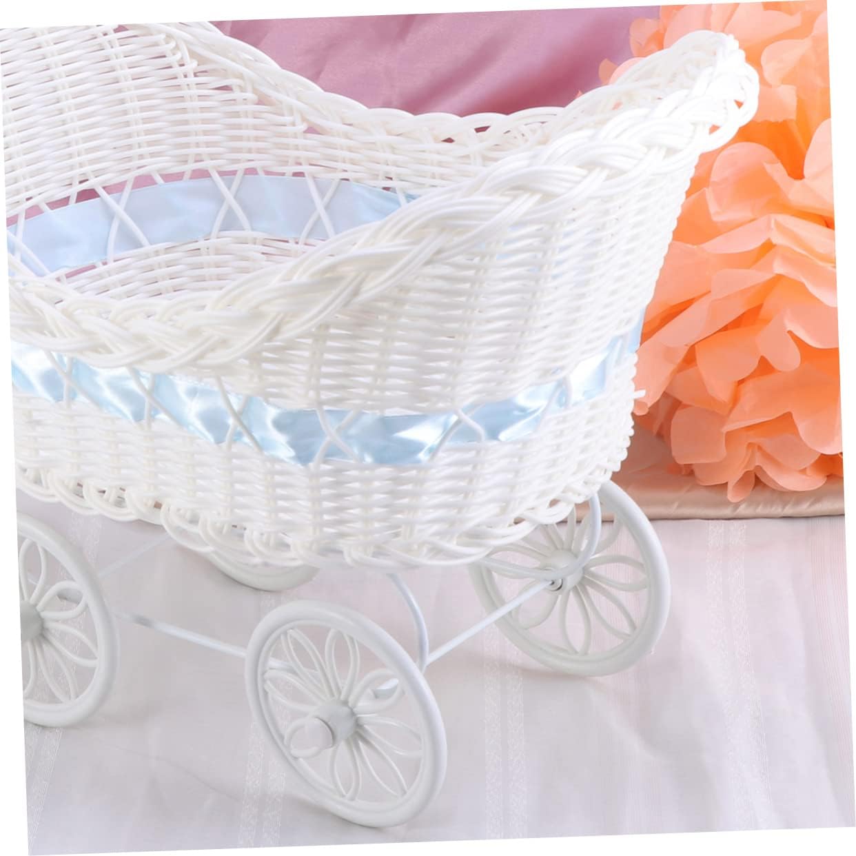 LIFKOME 1Pc Blue Tricycle Flower Basket Mini Decorative Cart for Wedding Shower and Birthday Material Unique present Idea