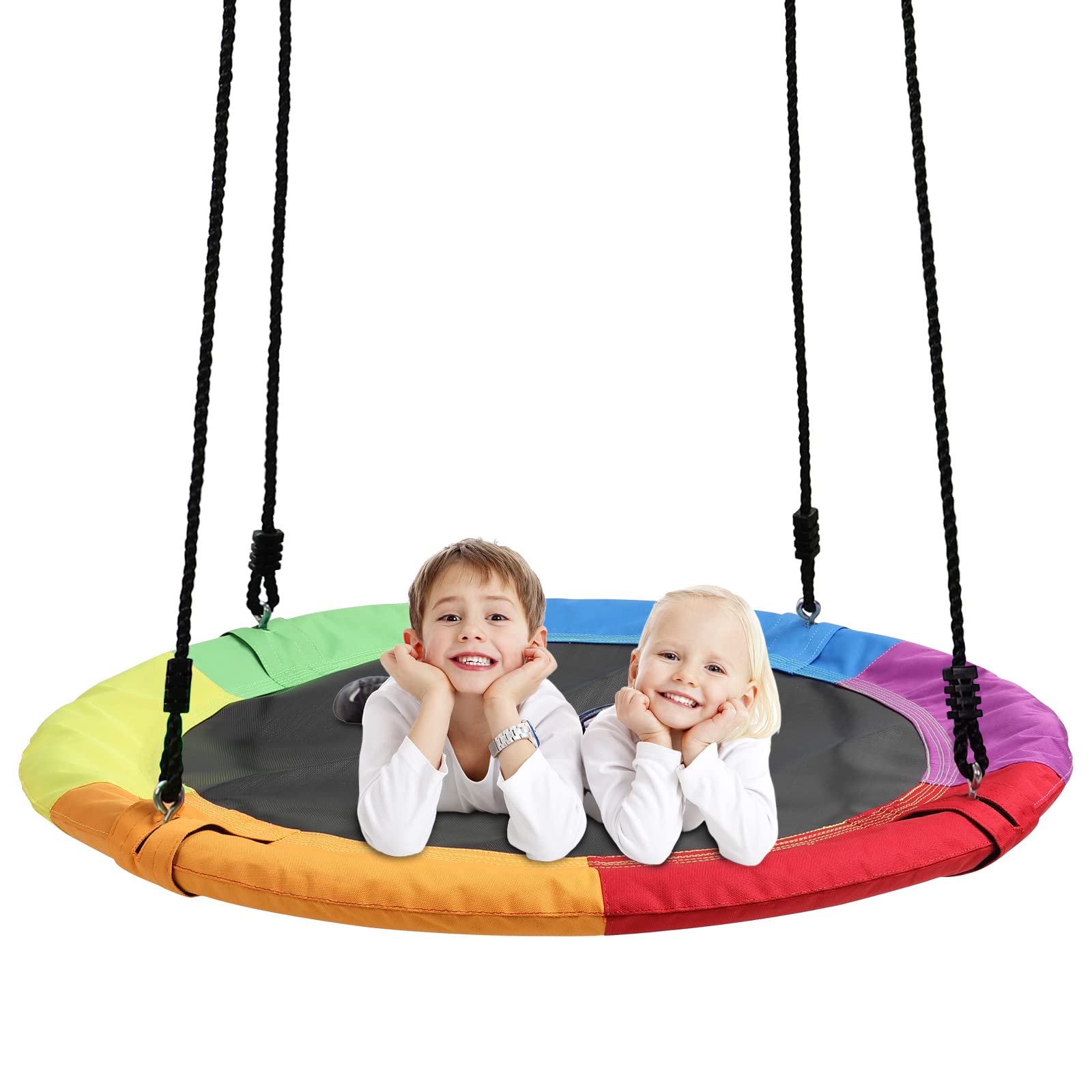 Tree Swings for Kids Outdoor, 40 Inch Diameter 600lb Weight & Adjustable Hanging Ropes Tree Swings, Great for Playground Swing, Backyard and Playroom(6 Colors)