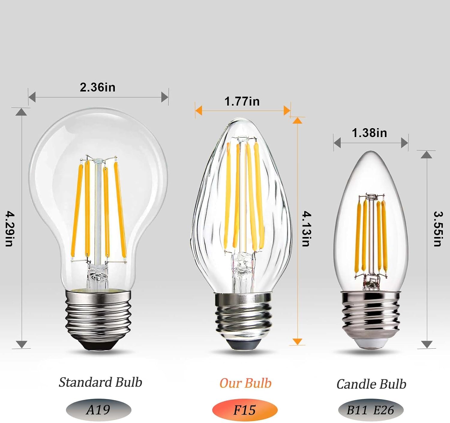 BRIMAX F15 8W LED Porch Light Bulb Outdoor,E26 Base Post Bulb Equal 75W-80W image 3