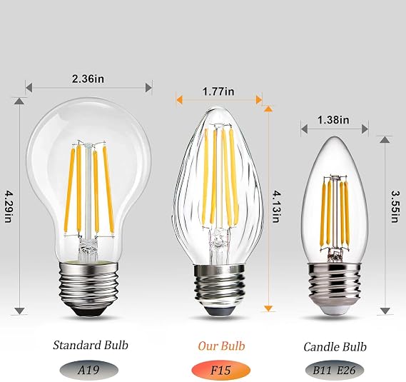 BRIMAX F15 8W Led Porch Light Bulb Outdoor,E26 Medium Base LED Post Bulb 75W-80W Equivalent,Dimmable 2700K Warm White with Wrinkle Glass,for Ceiling Fan and Lantern Lamp,4 Pack