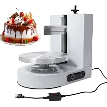 Automatic Cake Decorating Machine, 200W Cake Cream Spreading Coating Smearing Machine for 4" to 12" Cake, Professional Cake Frosting Applicator W/LCD Display & Adjustable Scraper White